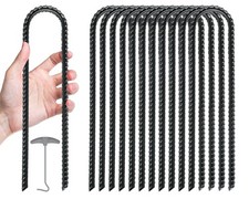 12 Pack Trampoline Stakes Anchors High Wind, 12 Inch Ground Anchors Heavy Dut...