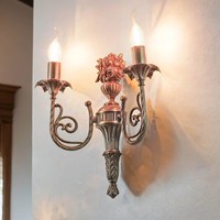 Wandlampe Leuchter Aus Messing Bronze 2Xe14 Handarbeit Schlafzimmer Wohnzimmer