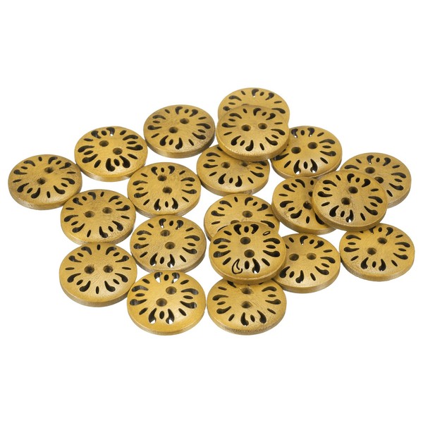 20 Stk. 2-Loch BastelknöPfe 18Mm Holz FüR Kleidung Diy, Beige-image