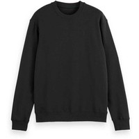 Scotch & Soda Herren Essential Badge Logo Crewneck Sweatshirt, Black, XXL