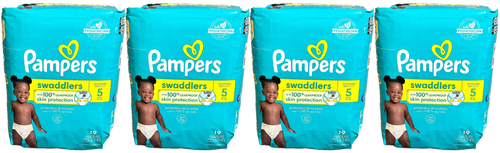 Pampers Swaddlers Diapers Size5, 27+lbs. Up to 100% Leakproof, 19Ct -x4=76 Count - Picture 2 of 2