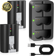 2 Pack 6040mAh Ring Battery & 3-Channel Charger for Doorbell 2/3/4/Plus, Stick U