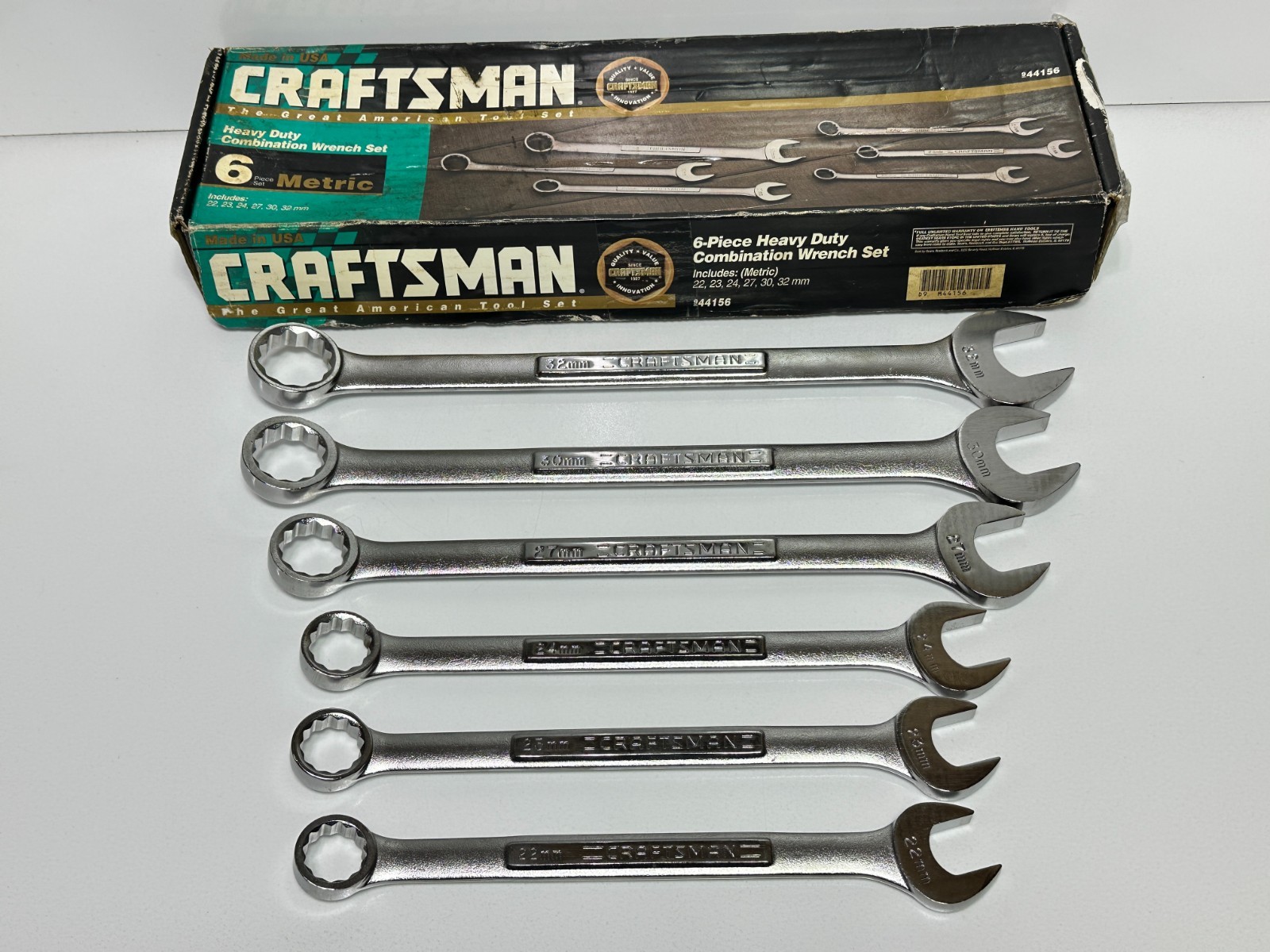 🇺🇸 Craftsman SEARS USA 44156 (RARE) Large 22mm-32mm Metric Wrench Set 12 Point