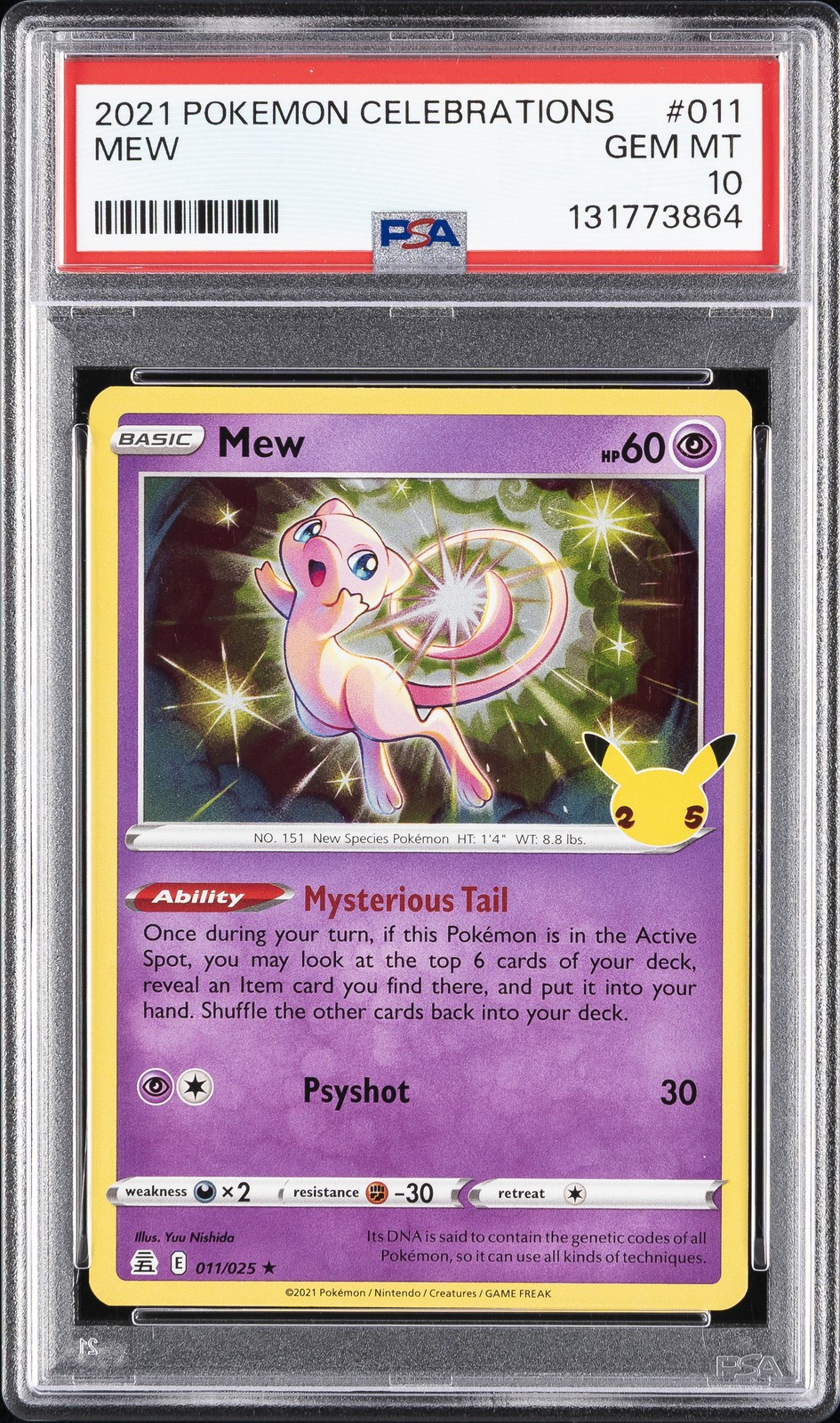 2021 POKEMON CELEBRATIONS #011 MEW PSA 10