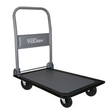 300 lb Heavy Duty Folding Utility Rolling Cart Blue Gray Steel Swivel Casters