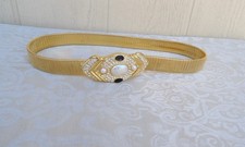 Vintage ESSEX Faux Pearl Buckle BELT