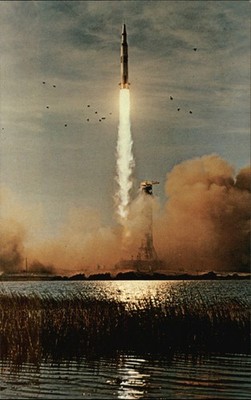 Kennedy Space Center FL Apollo 8 lift off Saturn V December 21 1968 postcard