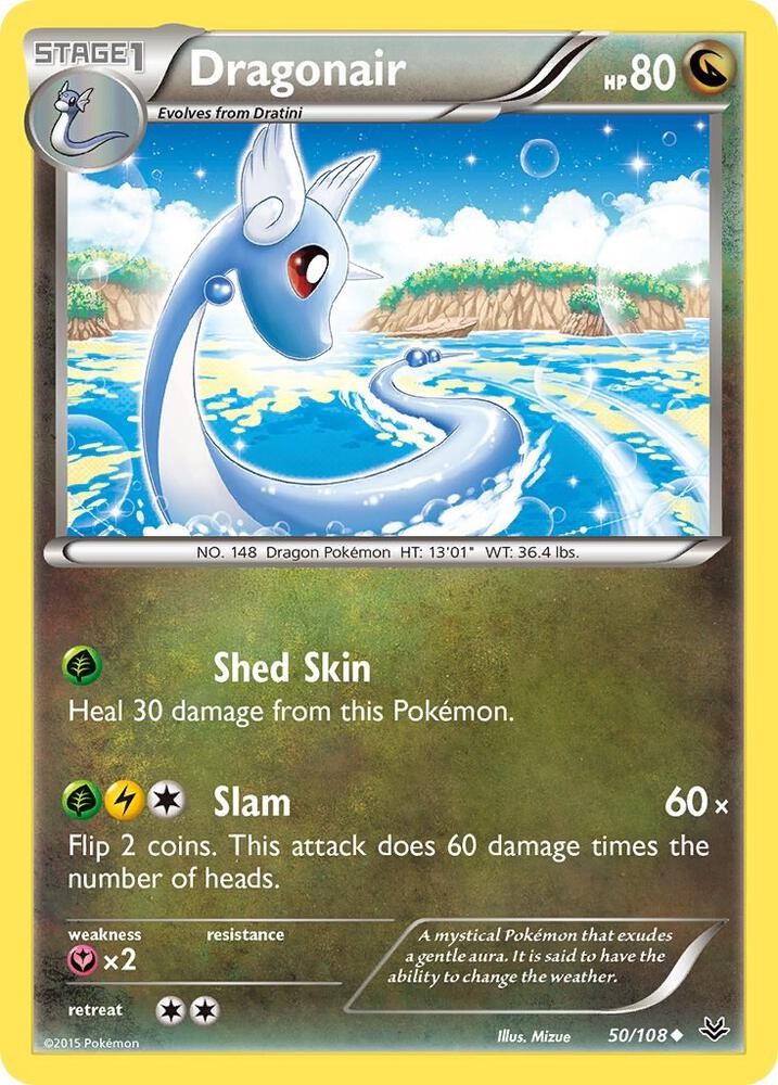 Dragonair #50/108 Xy - Roaring Skies Uncommon Pokemon TCG MP