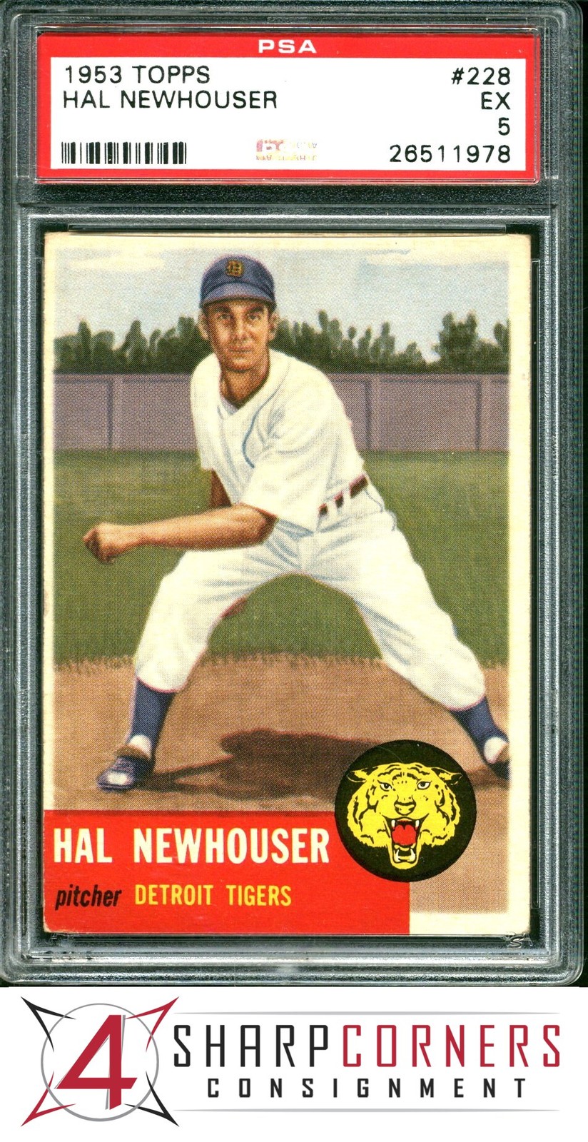 1953 TOPPS #228 HAL NEWHOUSER TIGERS HOF PSA 5