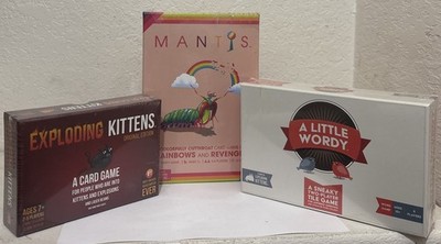 Exploding Kittens game set (Mantis, Exploding Kittens, A Little Wordy) NEW