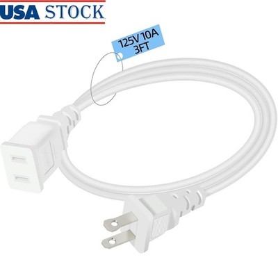 Compact Flat Extension Cord Light-Duty Power Cable Indoor Use Safety Plug