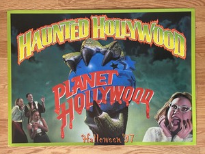 1997 Planet Hollywood Haunted Hollywood Poster 27 x 19 Halloween '97 * VINTAGE*