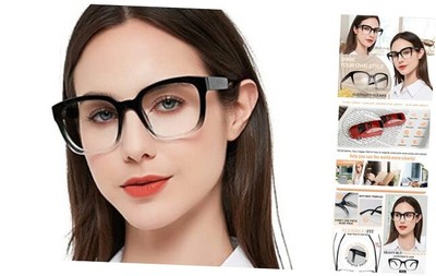  Large Square Reading Glasses 2.25+ Women Oversized Readers 1.00 1.25 1.50 