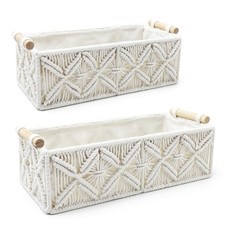 Nonam Macrame Storage Baskets, Boho Decor Style Woven Storage Boxes for Home ...