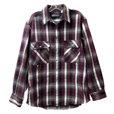 Gander Mountain Mens Shirt L Plaid Heavy Flannel Shacket Long Sleeve 90s Vintage