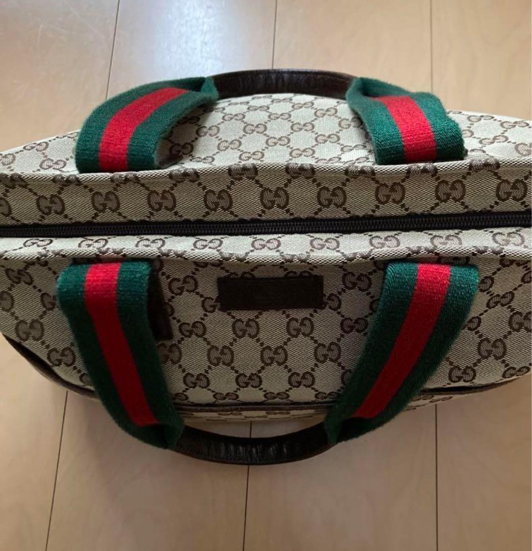 GUCCI Vintage Tote Bag Canvas A4 Size Business Use Authentic thumbnail 3