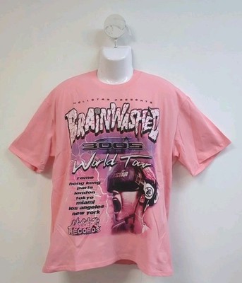 Hellstar Brainwashed World Tour Short Sleeve T Shirt Men's XL Pink