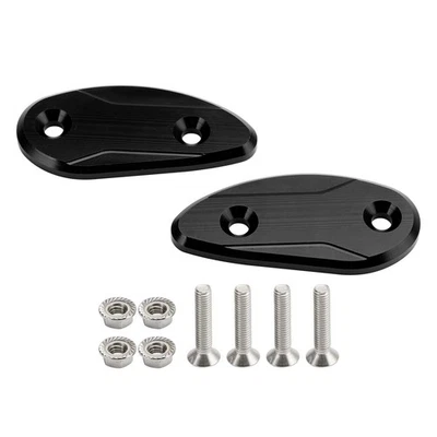 CNC paire de bouchons de rétroviseurs noir pour Honda CBR1000RR 2008-2023 - Photo 1/4
