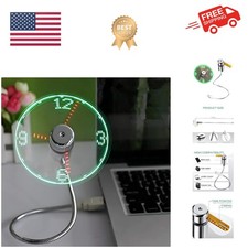 LED USB Clock Fan with Real Time Display Function,Stocking Stuffers for Men C...