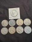 LOT OF 9 Franklin HALF DOLLARS 90% SILVER