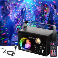 Party Lights Dj Disco Ball Light with Red/Green Laser Light Sound Activated, ...