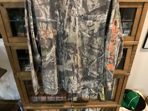 CARHARTT Mossy Oak Camouflage Hunting Fishing L/S Pullover w Pocket SZ XL - Cool - Picture 13 of 16