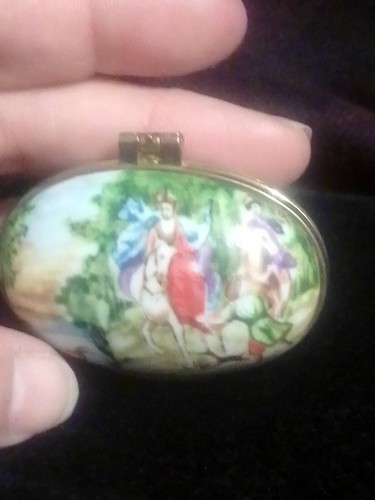 Caja de baratija/joyería/píldoras colorida de porcelana del Prado vintage-EP25. J12jcbd* - Imagen 6 de 8