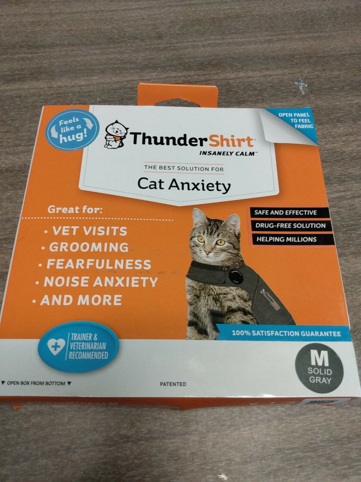 ThunderShirt Classic Cat Anxiety Jacket, Gray, Medium 1592