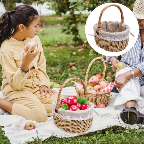 Grand Panier, Panière, Corbeille En Osier Pour Fruits, Fleurs, Décoration Mariage, Baptême - Arts De La Table