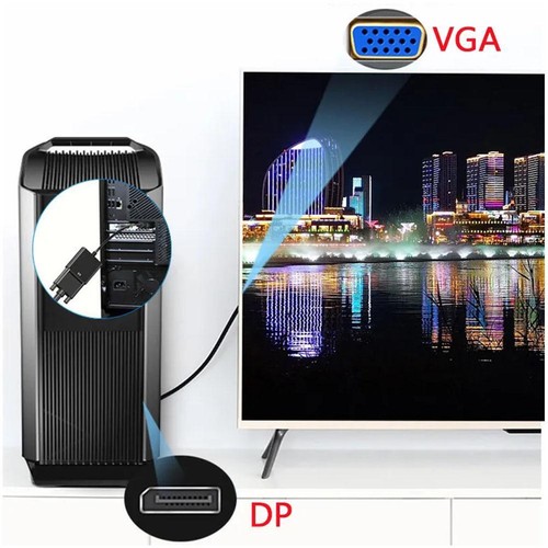 DisplayPort DP Stecker auf VGA Buchse Adapters Konverter KabelLead 1080P -,- - Bild 4 von 12