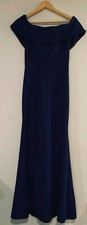  279 NWT Betsy Adam Women's Ruffled Back Off Shoulder Royal Long Dress Size 6
