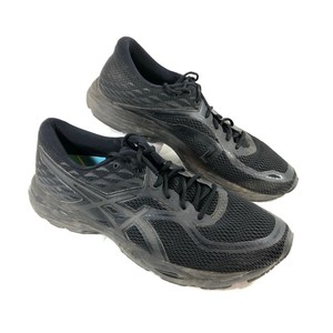 solid black asics shoes