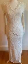 Gorgeous Vintage Lawrence Kazar Beaded Ivory Lace Gown PM