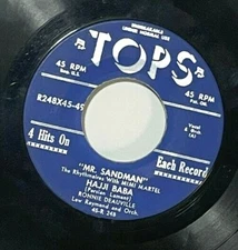 Tops Record 45 7" Rhythmaires Mimi Martel Mr Sandman / Naughty Lady 1950s Jazz
