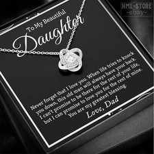 Father To Daughter Knot Necklace Inspirational Birthday Daughter Gifts from Dad
