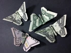 Dollar Origami Butterfly Made with REAL MONEY Handmade Cash Art Gift Insect Bug
