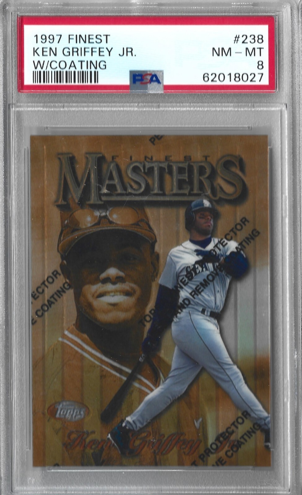 1997 FINEST KEN GRIFFEY JR #238 W COATING SEATTLE MARINERS HOF PSA 8 MINT
