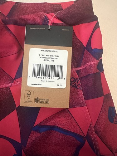 The North Face Girls Print Never Stop Tight Leggings Pink XL 14/16 BNWT TNF - Picture 3 of 7