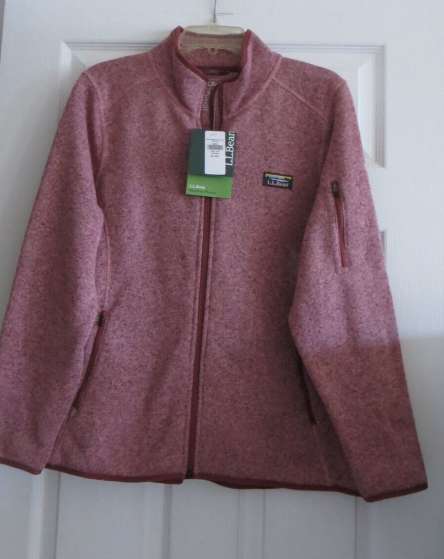L.L. Bean Women's Sweater Fleece Field Rose Full Zip Jacket Size XL Pet