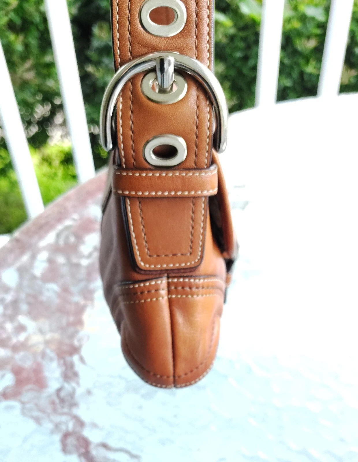 Coach SMALL F10188 Borsa a tracolla vintage Soho Y2K in pelle di cognac