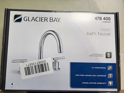 Glacier Bay Dorset Bathroom Faucet 8 in Widespread 2 Handle High Arc In Chrome