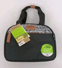 Igloo Insulated Cooler Handle Bag White And Black Polka Dot AC5