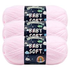  3 Pack Lion Brand Yarn 920-104M Baby Soft Yarn, Petal