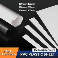 PVC Plastic Sheet Flat Black White Beige Engineering 0.2-5mm Thick Various Sizes