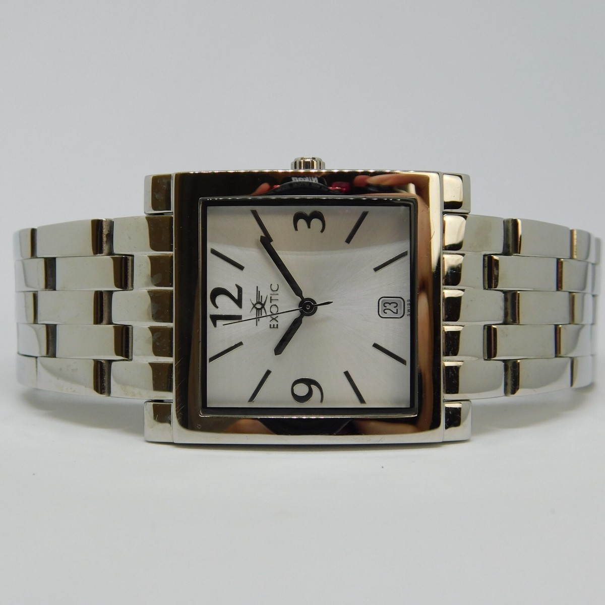 Exotic Swiss Made SE03006 All Stainless Steel Men's Watch Sz. 7 3