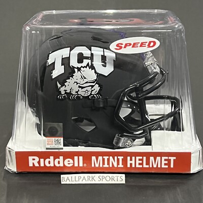 TCU Horned Frogs Speed Mini Helmet Riddell NCAA Matte Black New!