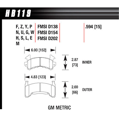 HAWK BRAKE Metric GM-HP Plus  HB119N.594