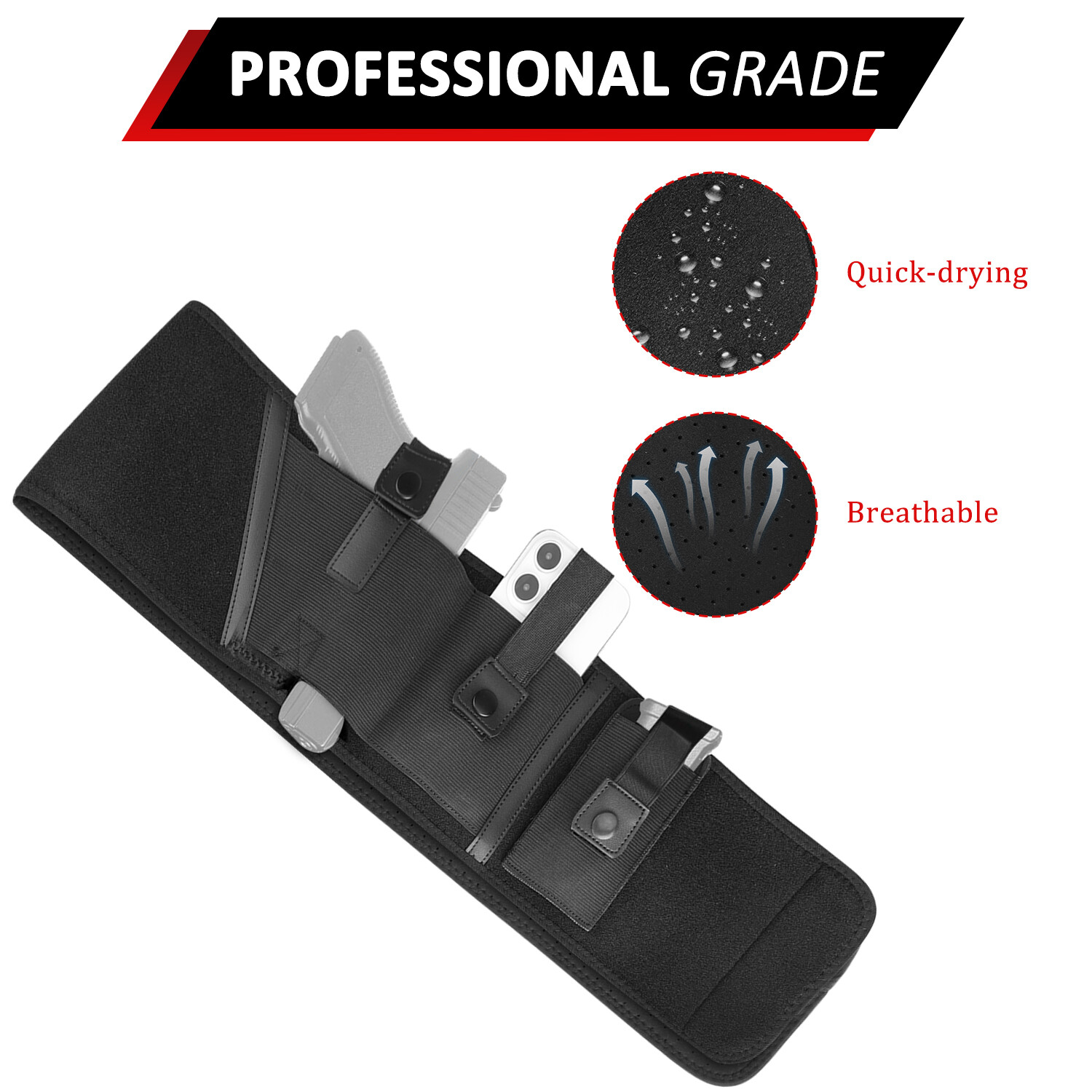 Belly Band Holster Tactical Concealed Hand Gun Carry Pistol Waist