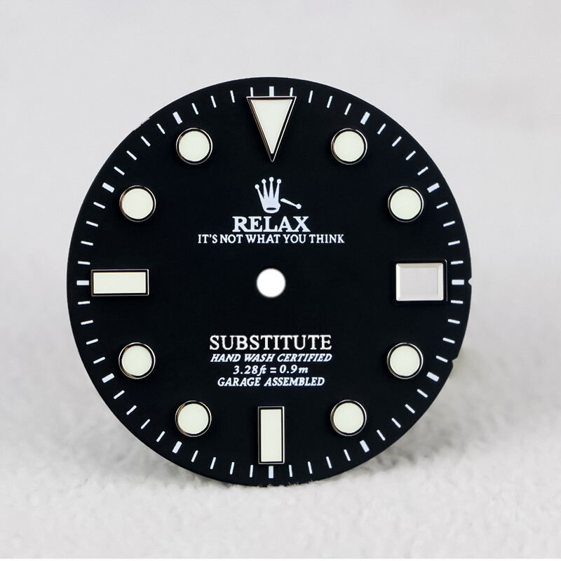 Relax Dial , matt black 28.5mm dial is suitable for NH35 movement