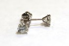 New GIA 14k white gold .70ct SI1 J round diamond Martini stud earrings screwback — photo 5